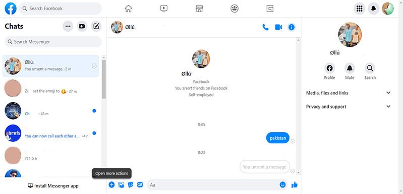 Facebook Messenger Poll- Open more options